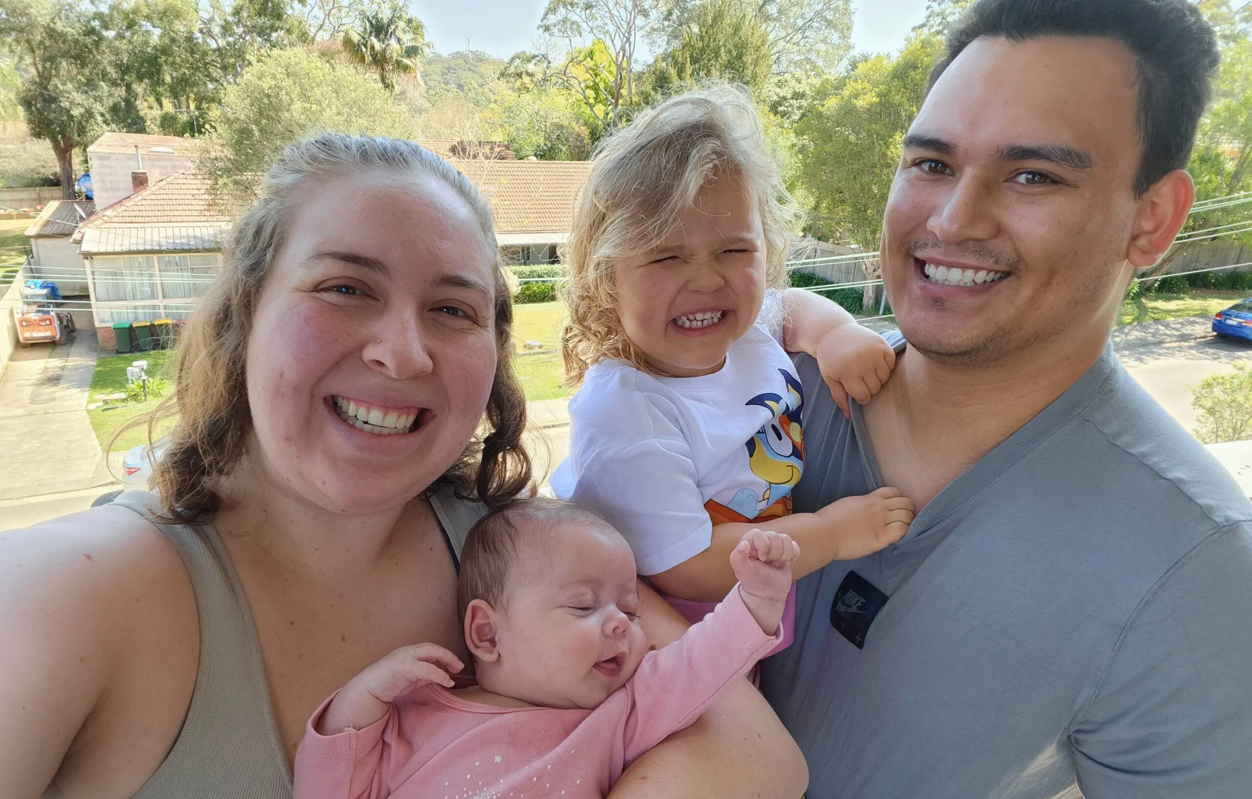 Gemma and Dillon with their healthy girls