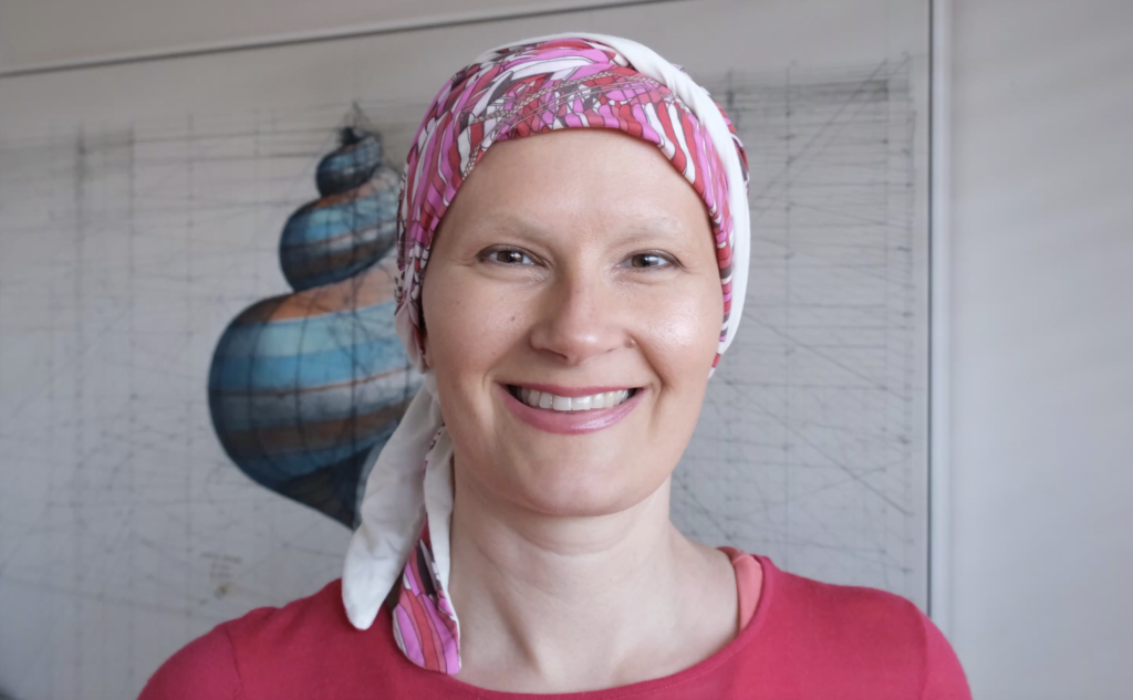 Melinda after being ill with lymphoma