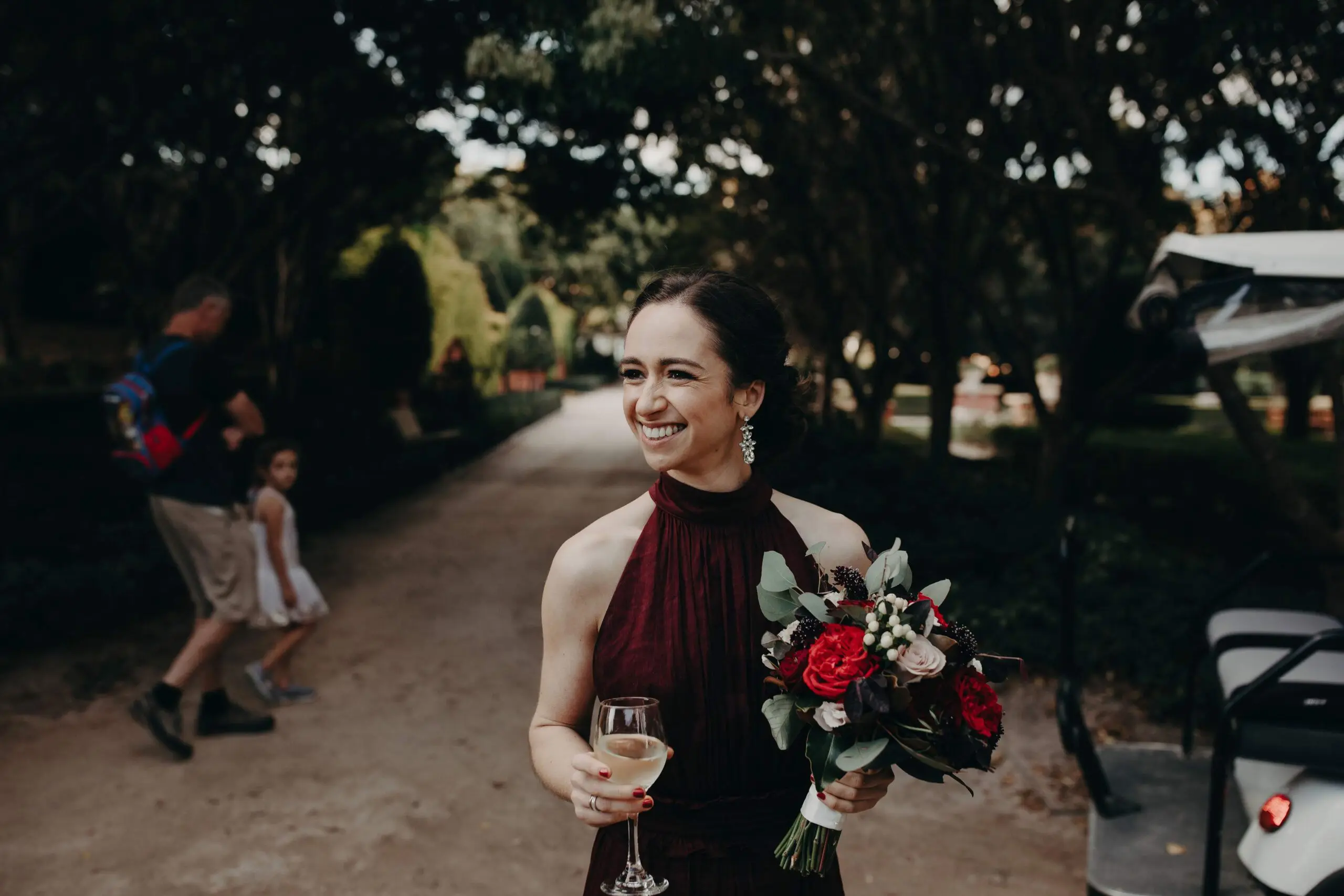 Young woman holding a flower bouquet