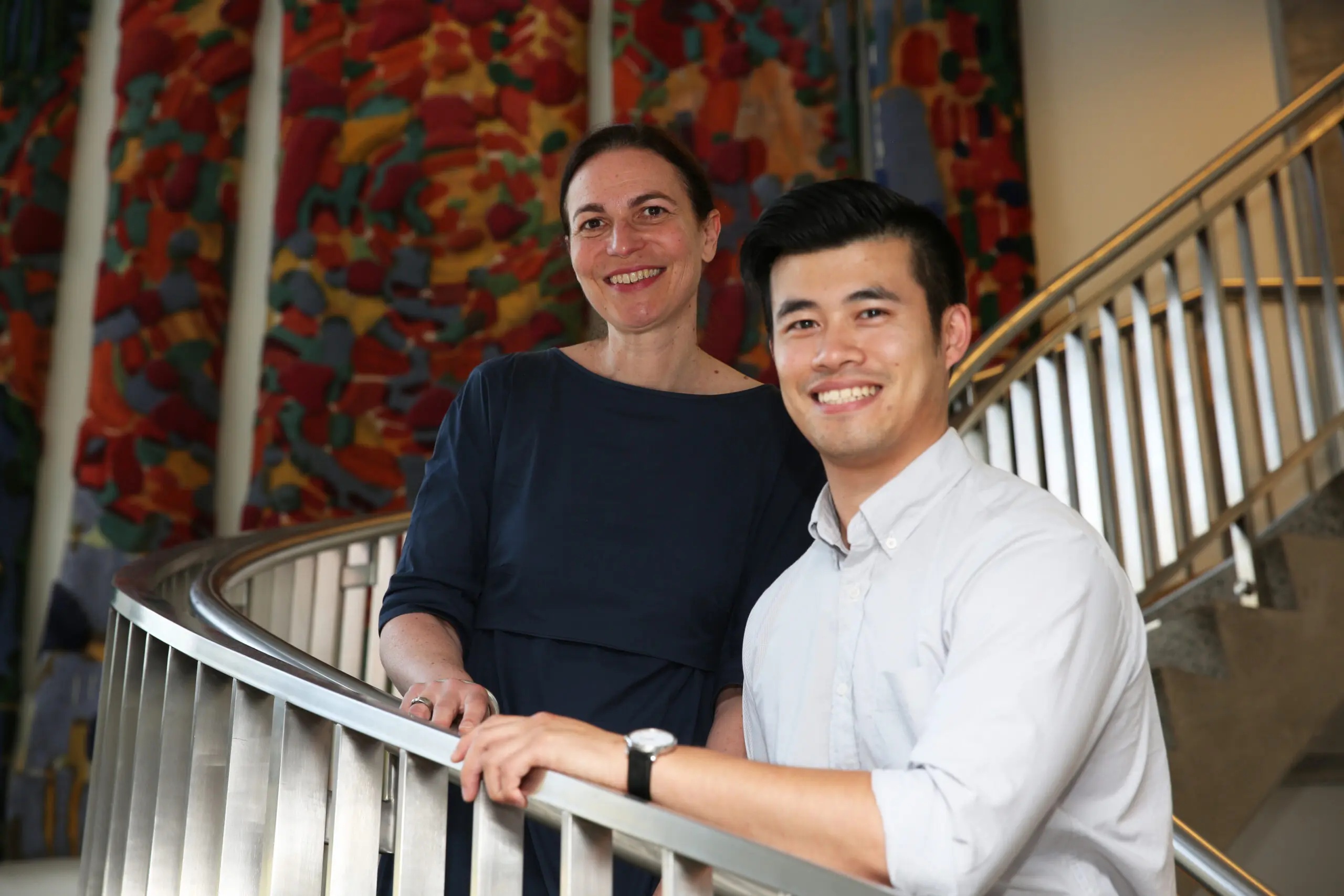 Male and female researchers focusing on healthy ageing