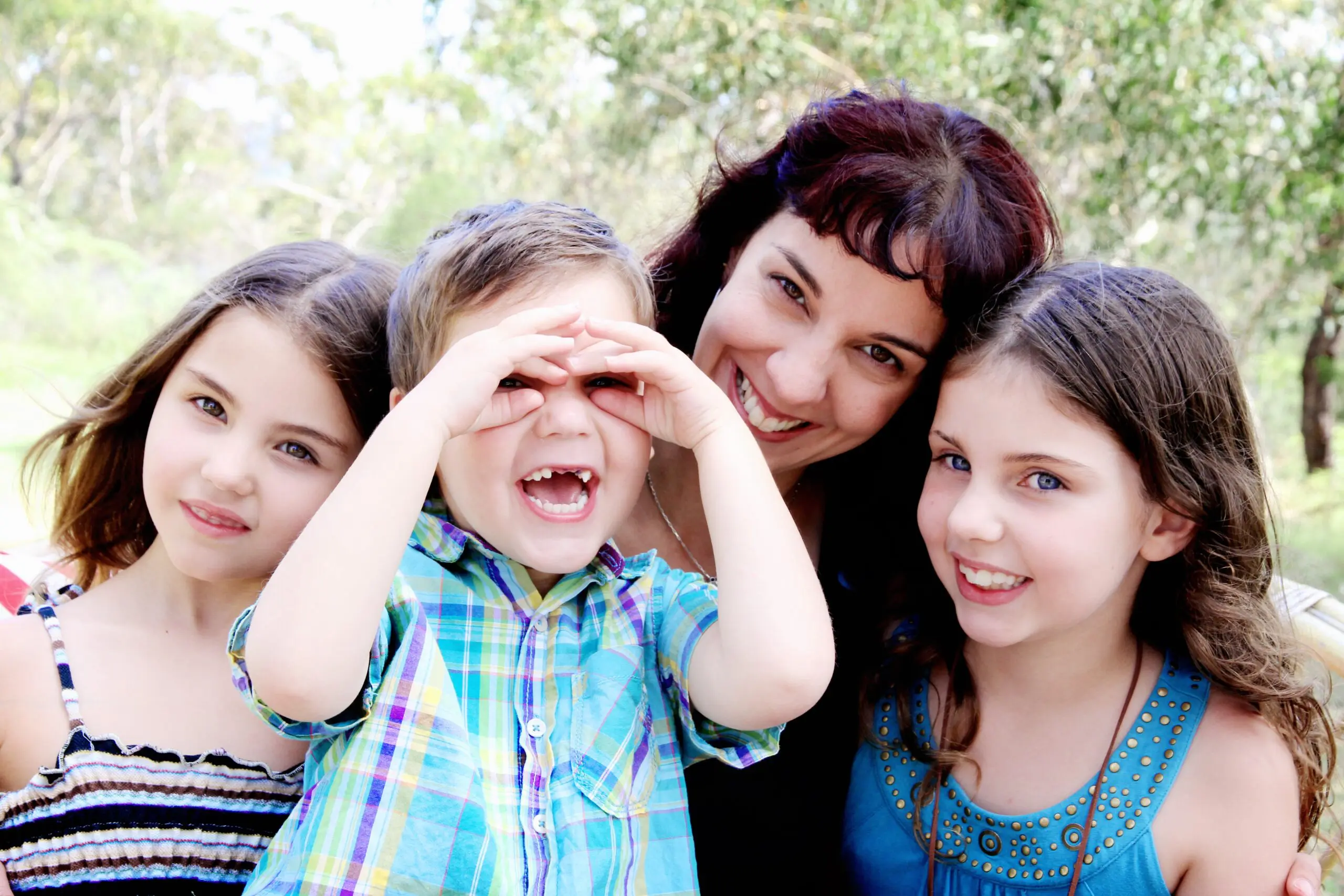 Woman with her children fundraising for Dalwood Spilstead