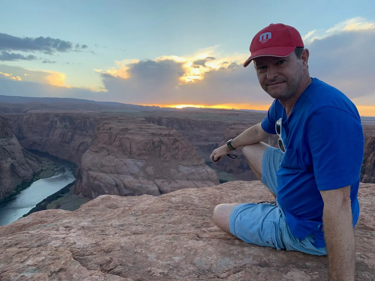 Man on top of canyon