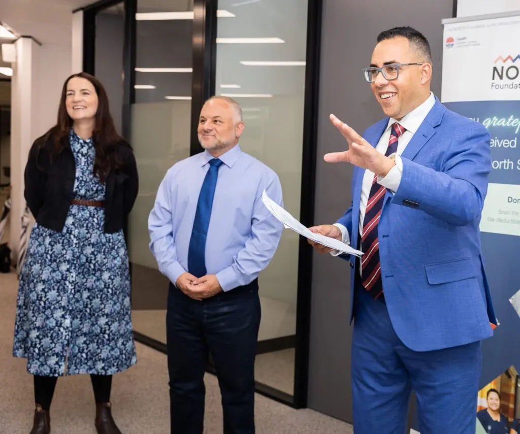 Hayley Harris, Anthony Schembri AM and Gilbert Lorquet