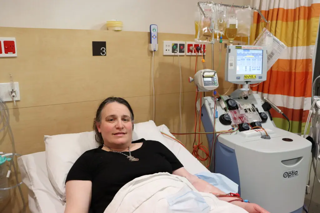 Female benefiting from patient care at Royal North Shore Hospital