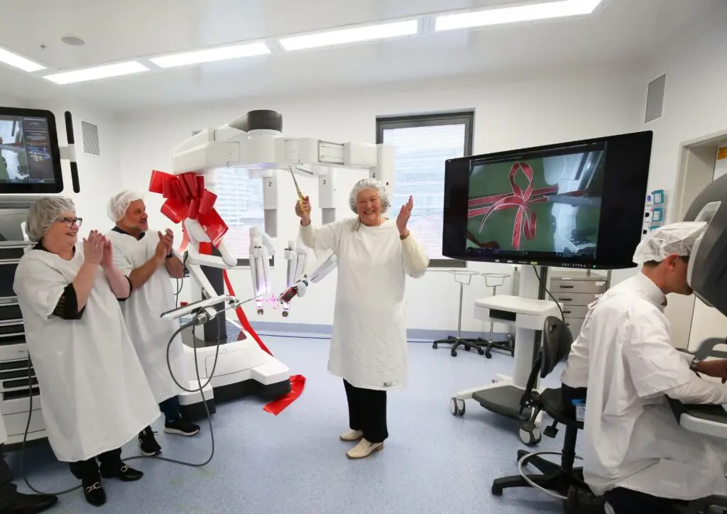 Clinicians celebrating Alexis robot launch