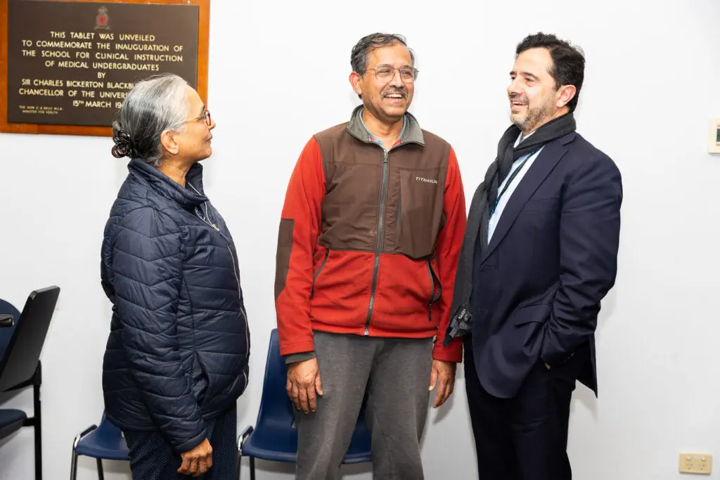 Prof Nick Pavlakis with Natarajan and his wife