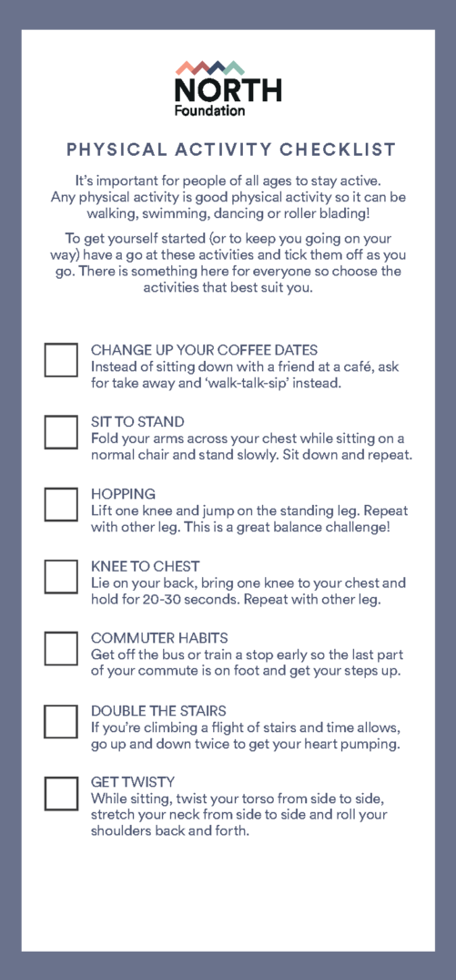 Physical activity checklist