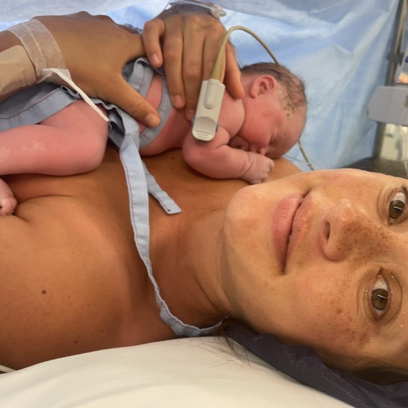Mum holding her newborn