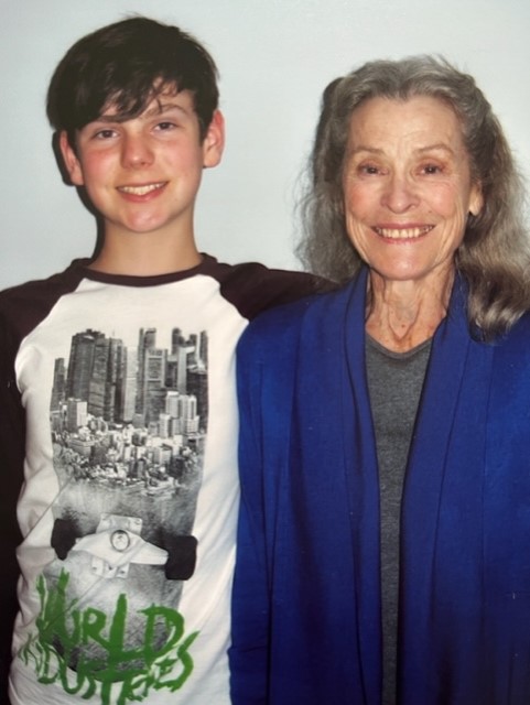 Woman in her 70s with teenage boy