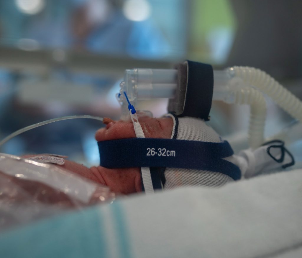 Newborn Elijah in NICU