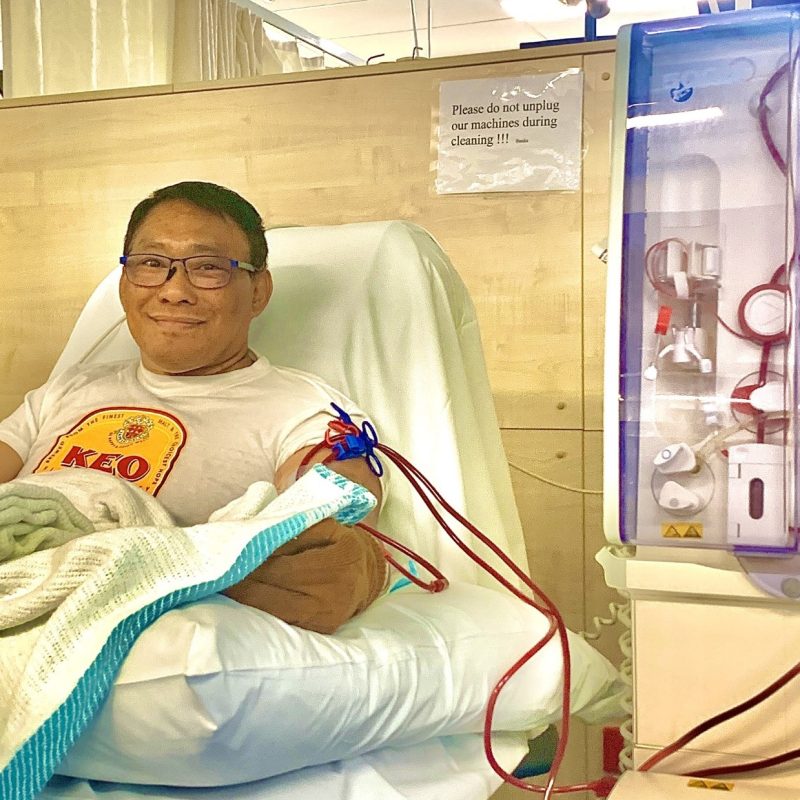 Man receiving dialysis treatment