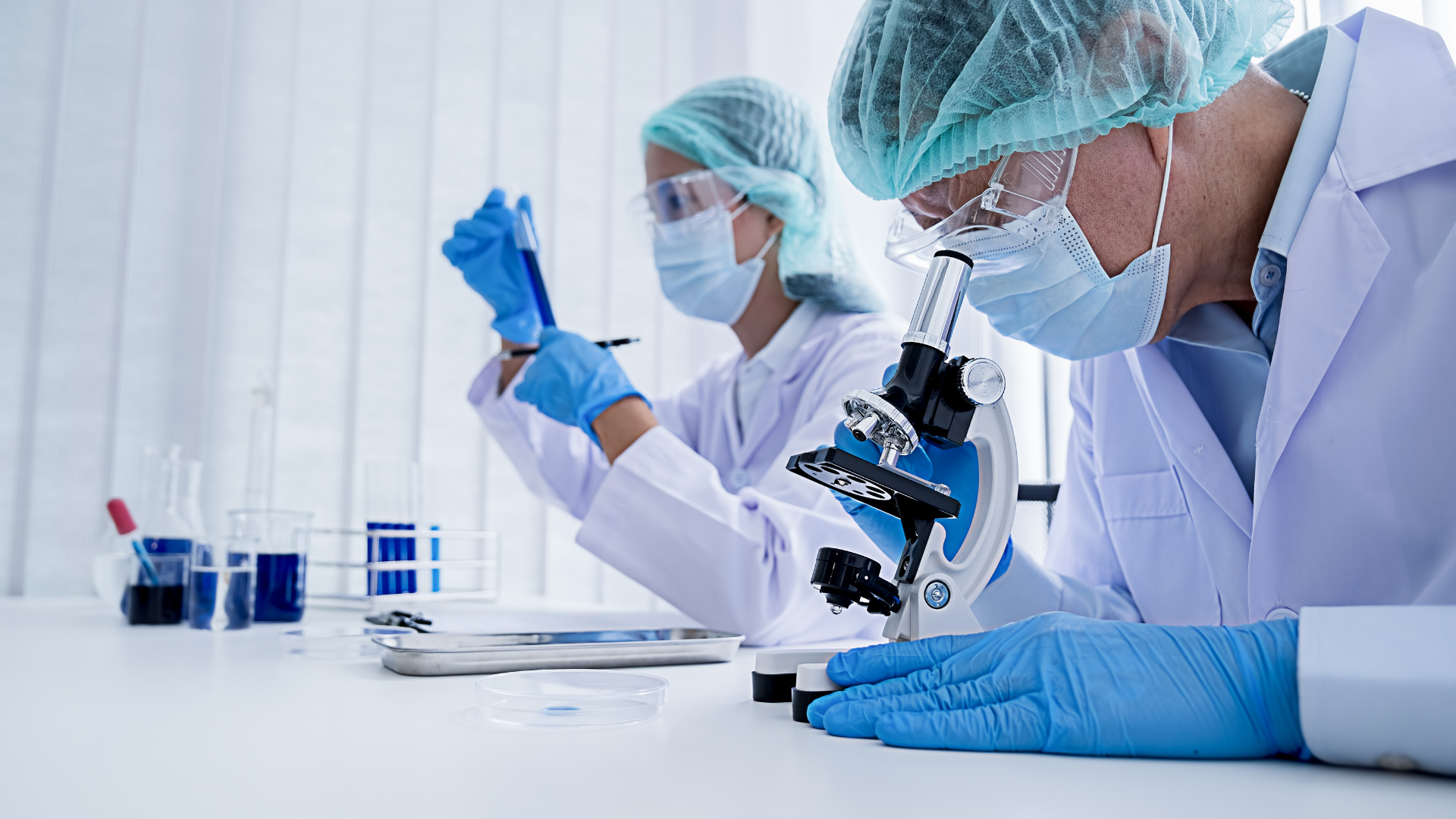 Researchers in lab