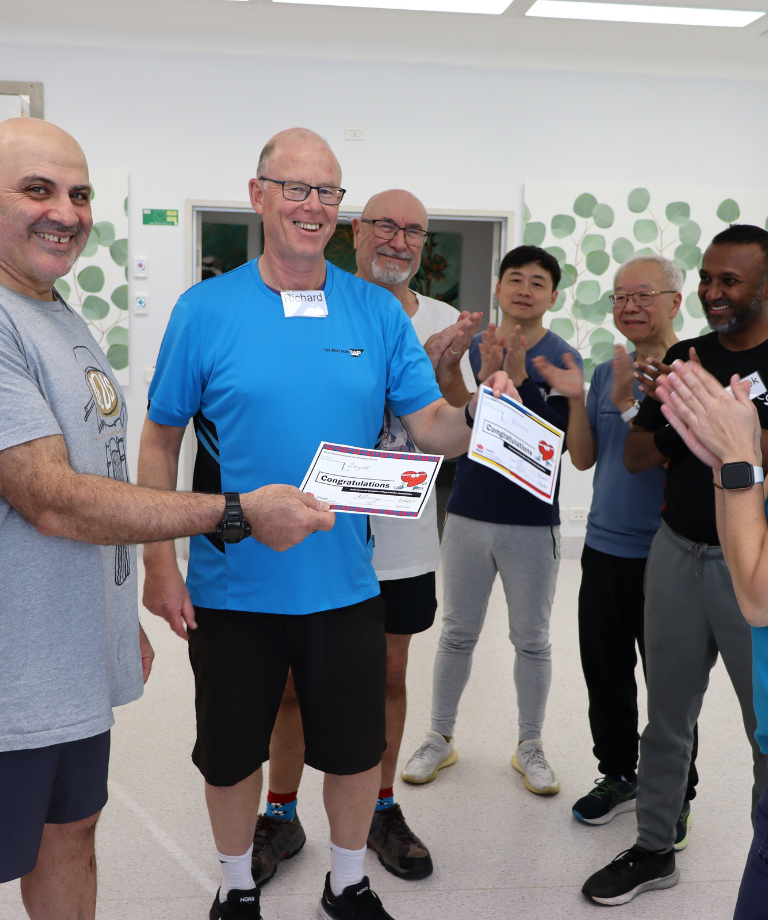 Participants attending a cardiac rehab group class
