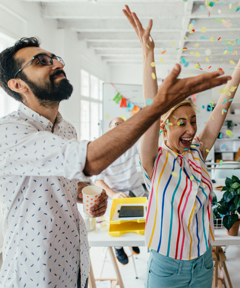 People celebrating an event