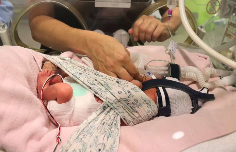 NICU baby in humidicrib