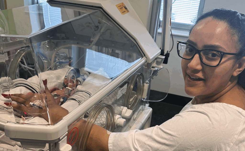 Melissa bonding with baby Mariah