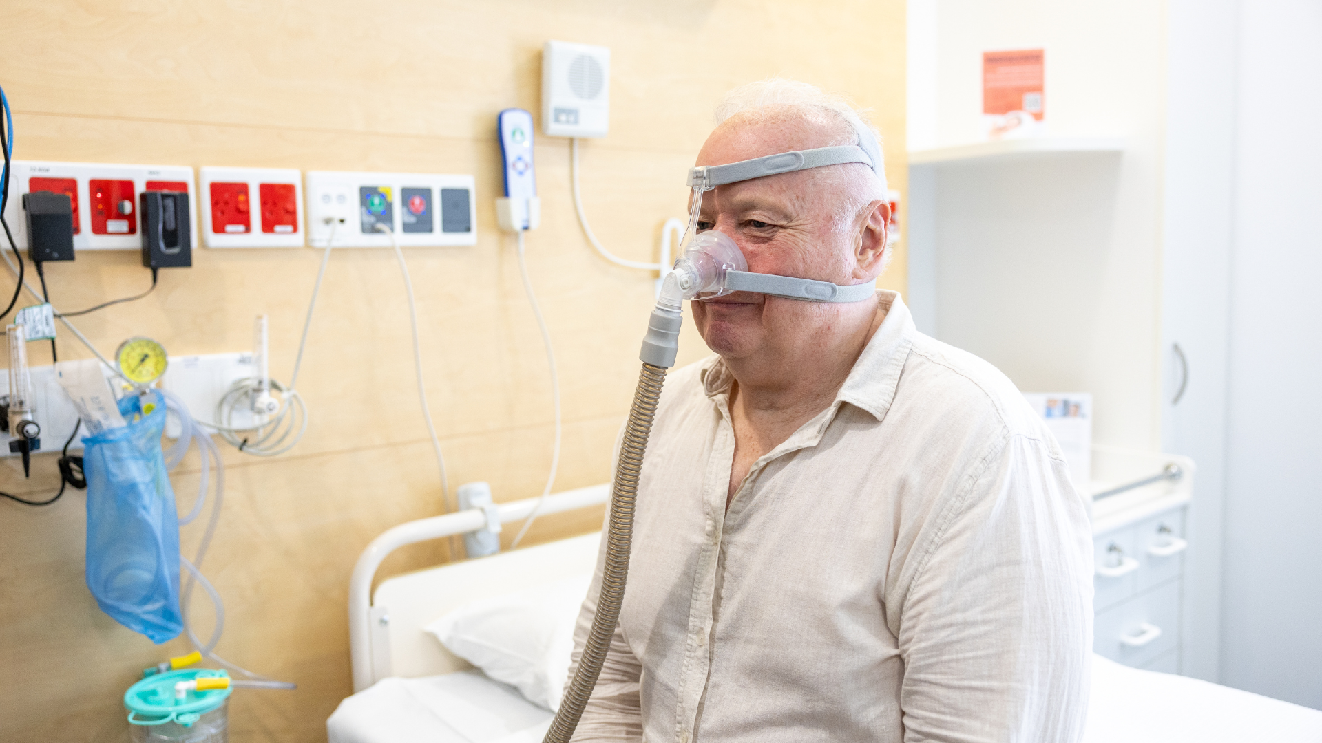 Patient with respirator