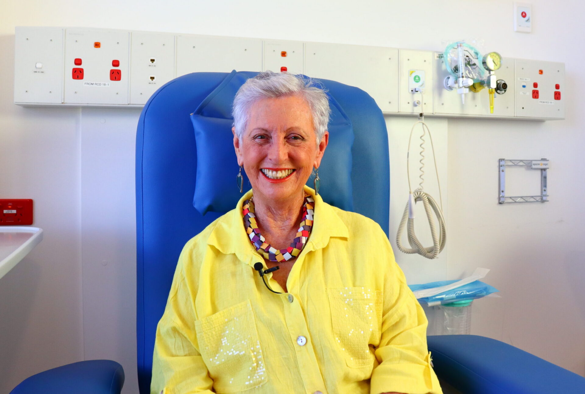 Woman smiling in hospital room