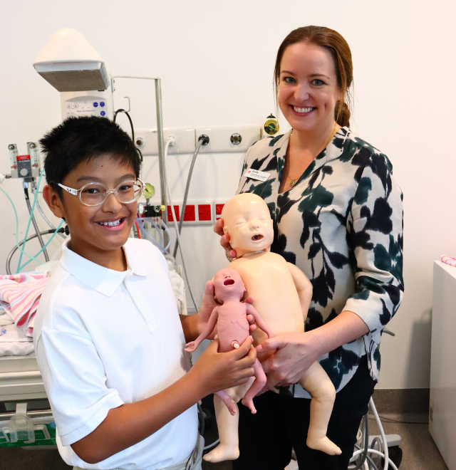 Andre with Emily Macnaught NICU Clinical Nurse Consultant