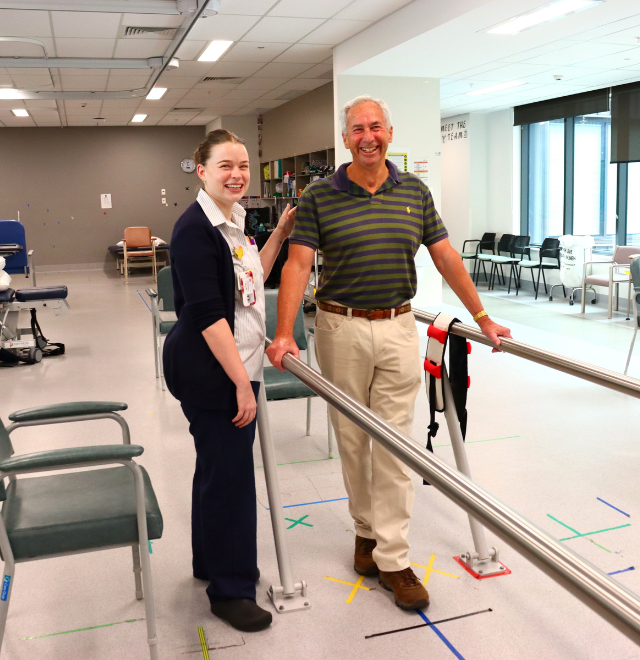 Howard with Nurse Unit Manager Rhiannon
