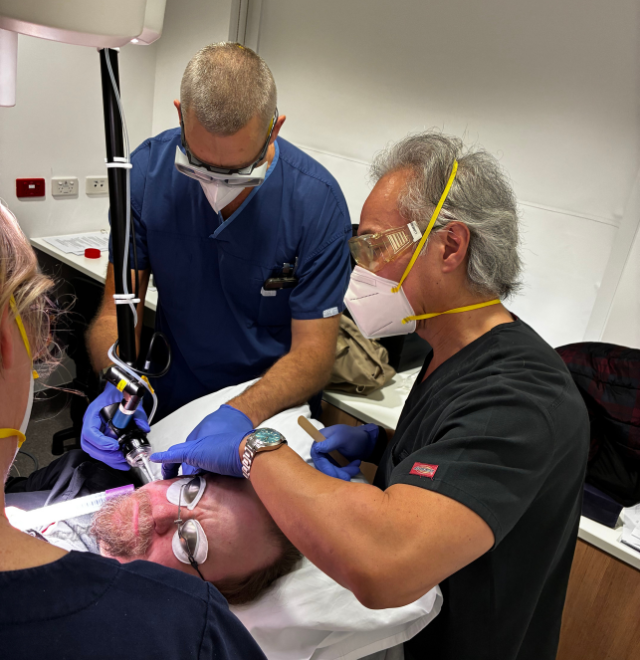 Andrew receiving treatment