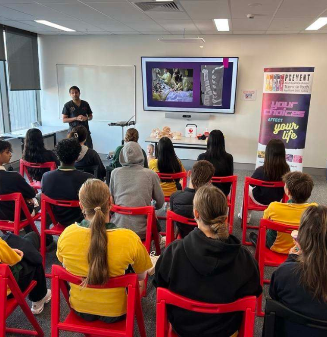 Students attending a P.A.R.T.Y. Bedside to School-Wide Program session