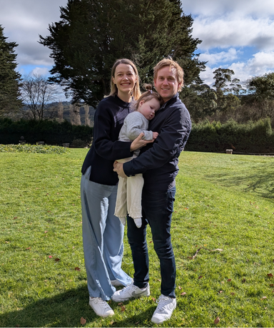 Charlotte with parents Jody and Elliott enjoying a family trip
